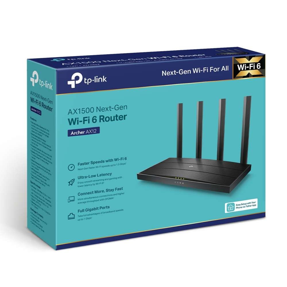 TP-Link Archer AX12 AX1500 Dual-Band Gigabit Wi-Fi 6 Router