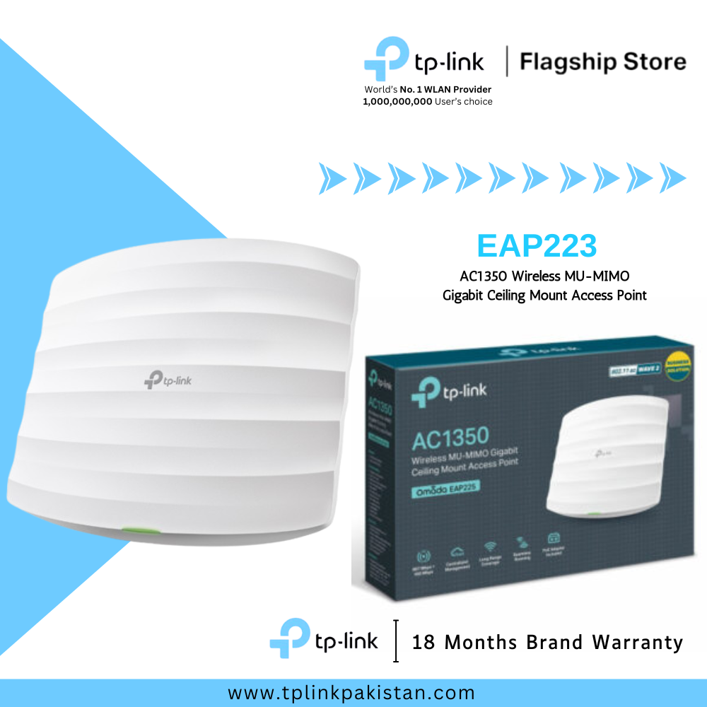 TP Link Access Point EAP223 AC1350 Wireless MU MIMO Gigabit Ceiling