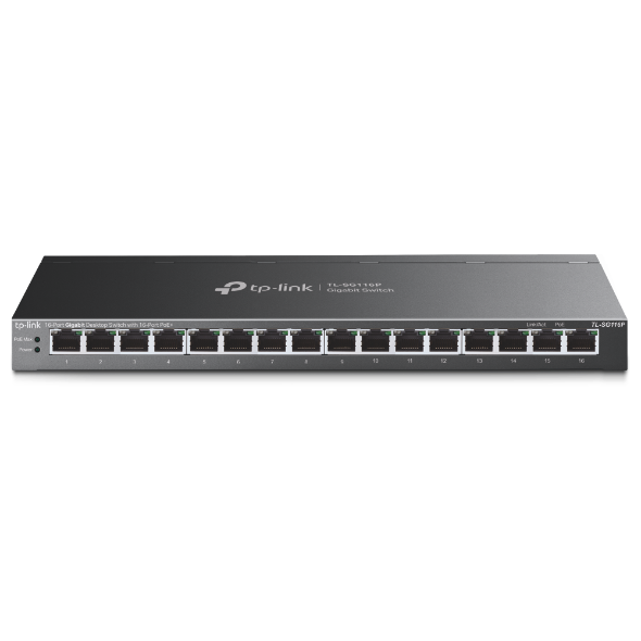 TP-Link TL-SG116P 16-Port Gigabit Desktop Switch with 16-Port PoE+