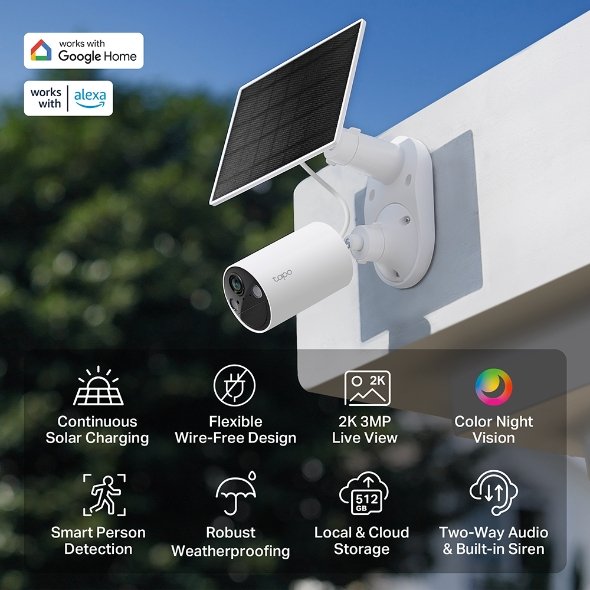TP-Link Wi-Fi Camera Tapo C410 KIT (3 - Pack) Solar-Powered Security Camera Kit