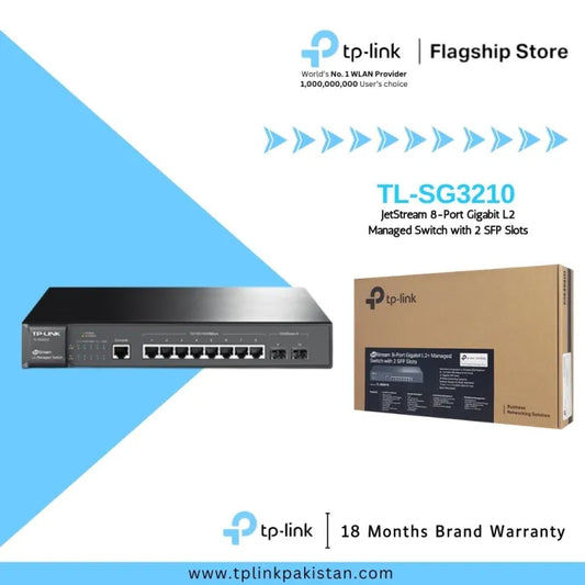 TP-Link TL-SG3210 JetStream 8-Port Gigabit L2 Managed Switch with 2 SFP Slots