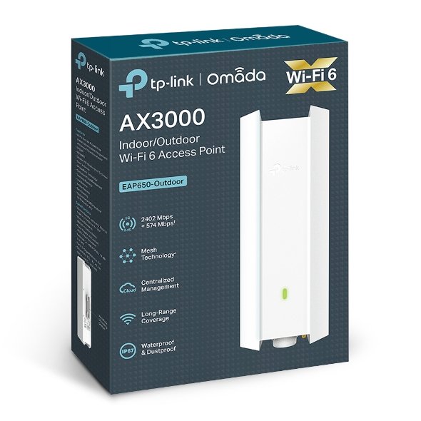 TP-Link Wi-Fi 6 Access Point EAP650-Outdoor AX3000 Outdoor WiFi 6 Access Point