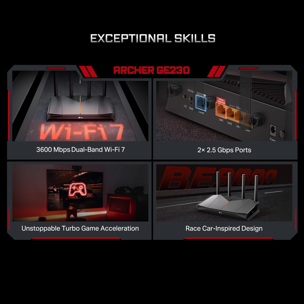 Archer GE230 BE3600 Dual-Band Wi-Fi 7 Gaming Router