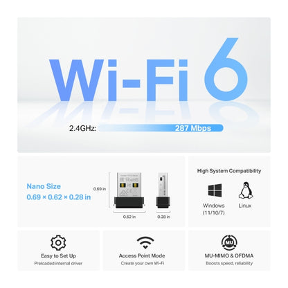 Archer TX1U Nano AX300 Nano Wi-Fi 6 Wireless USB Adapter