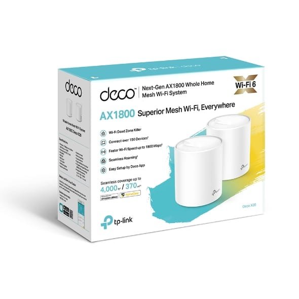 TP-Link Wi-Fi Extender Whole Mesh Wi-Fi 6 Deco X20 (2 Pack)