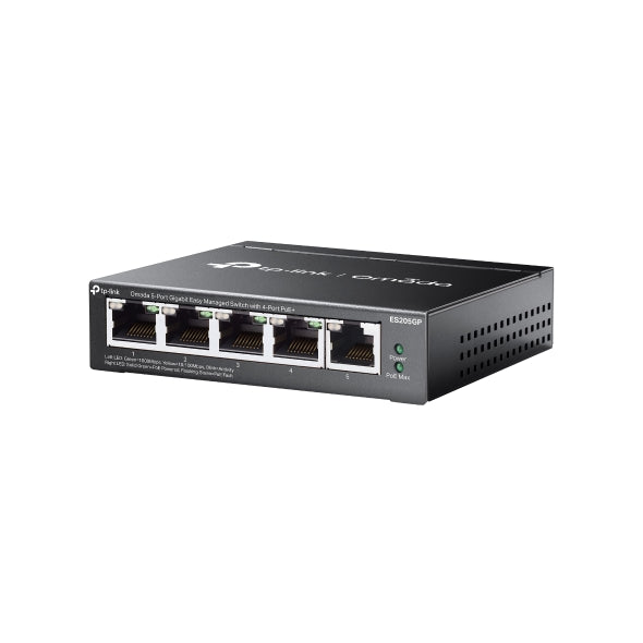 ES205GP Omada 5-Port Gigabit Easy Managed Switch with 4-Port PoE+