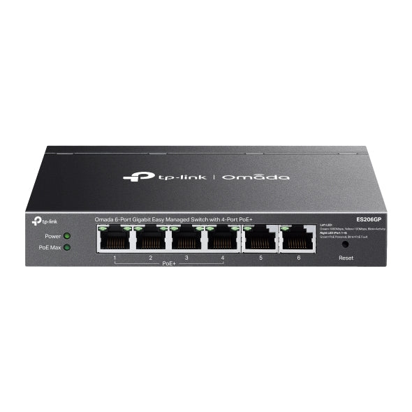 ES206GP Omada 6-Port Gigabit Easy Managed Switch with 4-Port PoE+