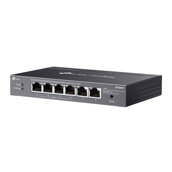 ES206GP Omada 6-Port Gigabit Easy Managed Switch with 4-Port PoE+