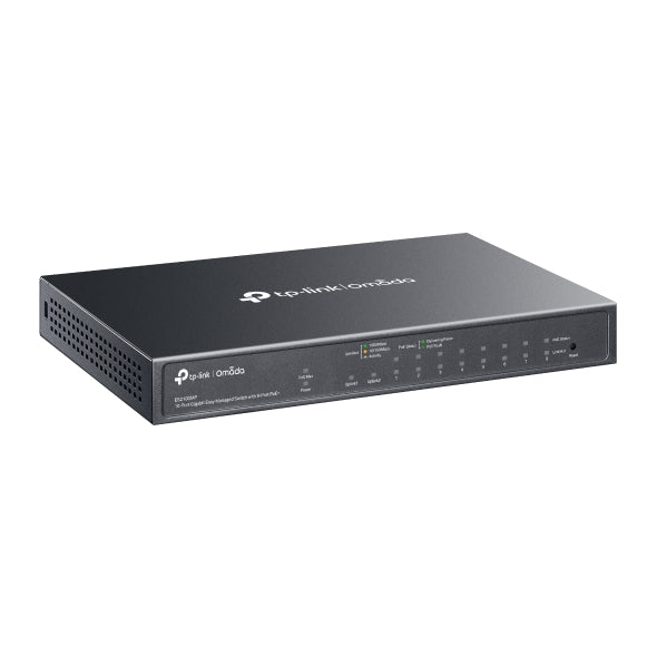 ES210GMP Omada 10-Port Gigabit Easy Managed Switch with 8-Port PoE+