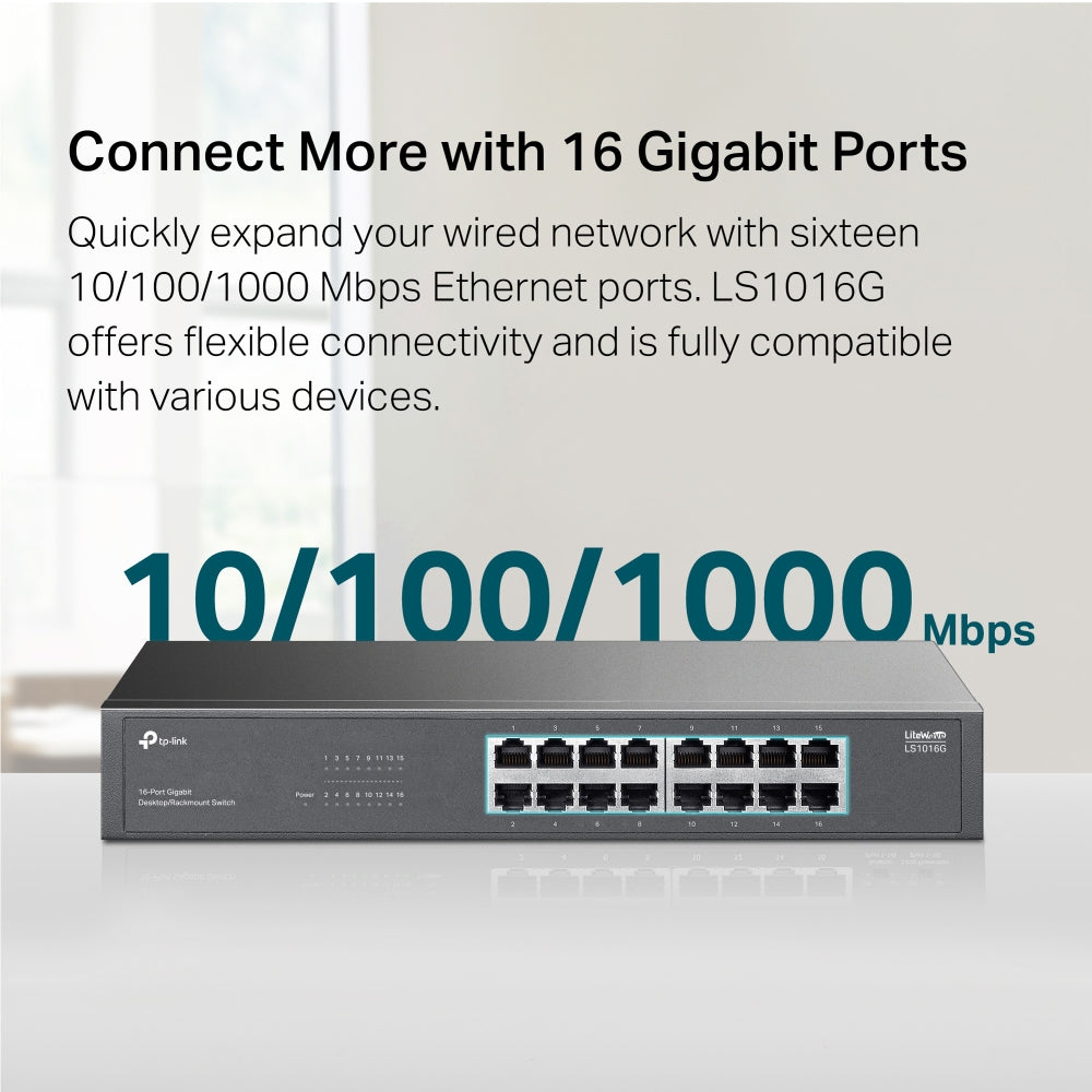LS1016G 16-Port Gigabit Desktop/Rackmount Switch