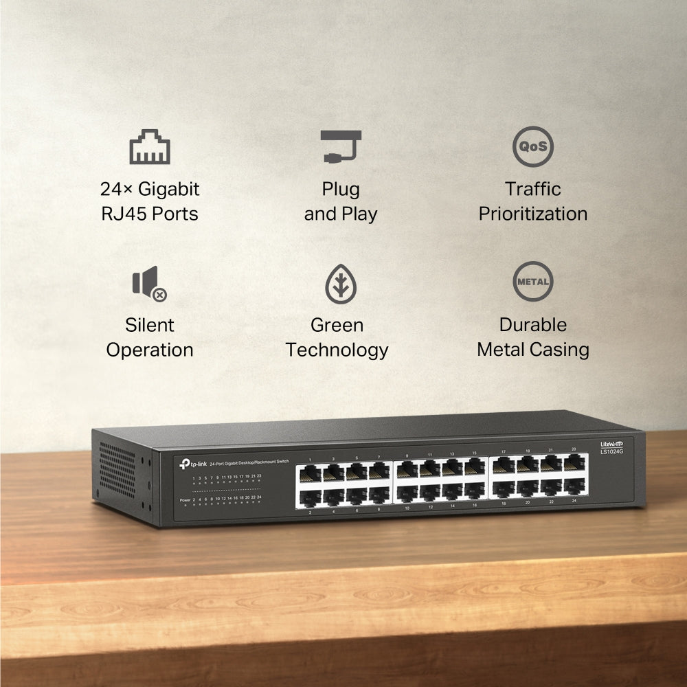 LS1024G 24-Port Gigabit Desktop/Rackmount Switch