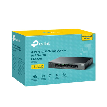 TP-Link Network Gigabit Desktop Switch LS106LP 6-Port 10/100Mbps Desktop Switch