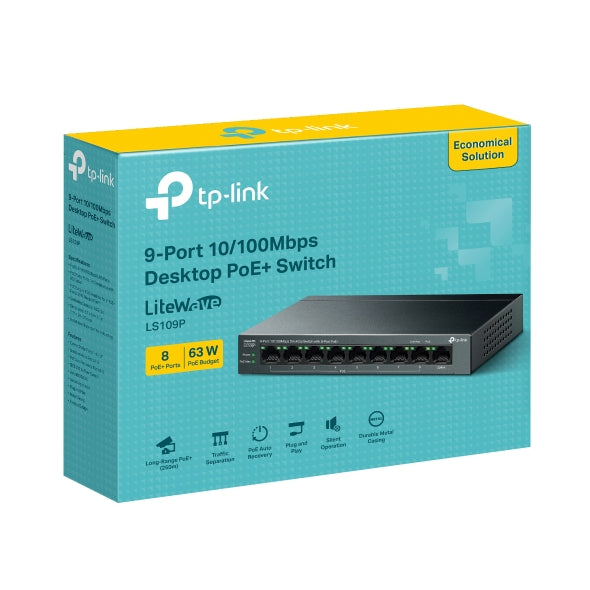 TP-Link Network Gigabit Desktop Switch LS109P 9-Port 10/100Mbps Desktop Switch