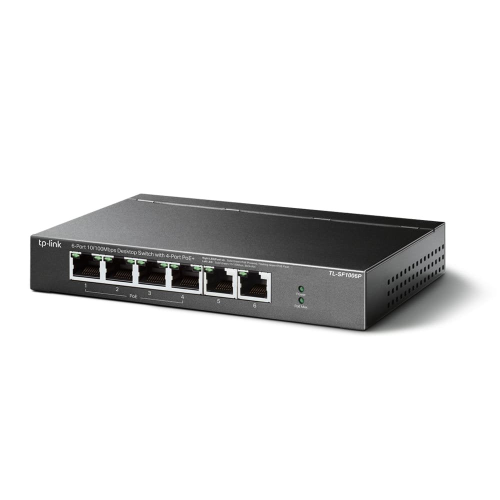 TL-SF1006P 6-Port 10/100Mbps Desktop PoE Switch with 4-Port PoE+