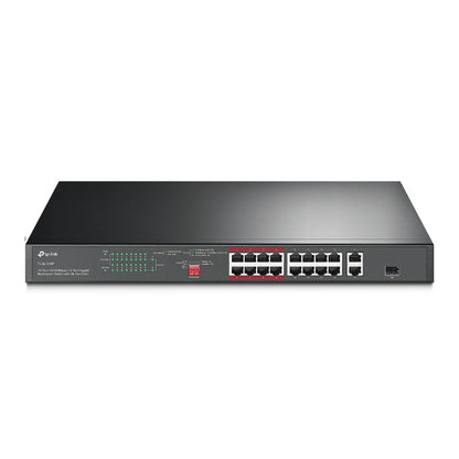 TP-Link Network Gigabit Desktop Switch TL-SL1218P 16-Port 2-Port Gigabit Rackmount Switch with 16-Port PoE+