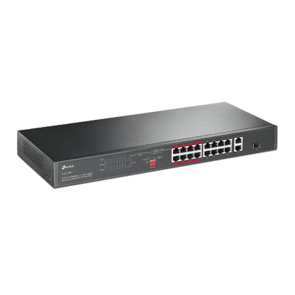 TP-Link Network Gigabit Desktop Switch TL-SL1218P 16-Port 2-Port Gigabit Rackmount Switch with 16-Port PoE+