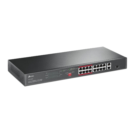 TP-Link Network Gigabit Desktop Switch TL-SL1218P 16-Port 2-Port Gigabit Rackmount Switch with 16-Port PoE+