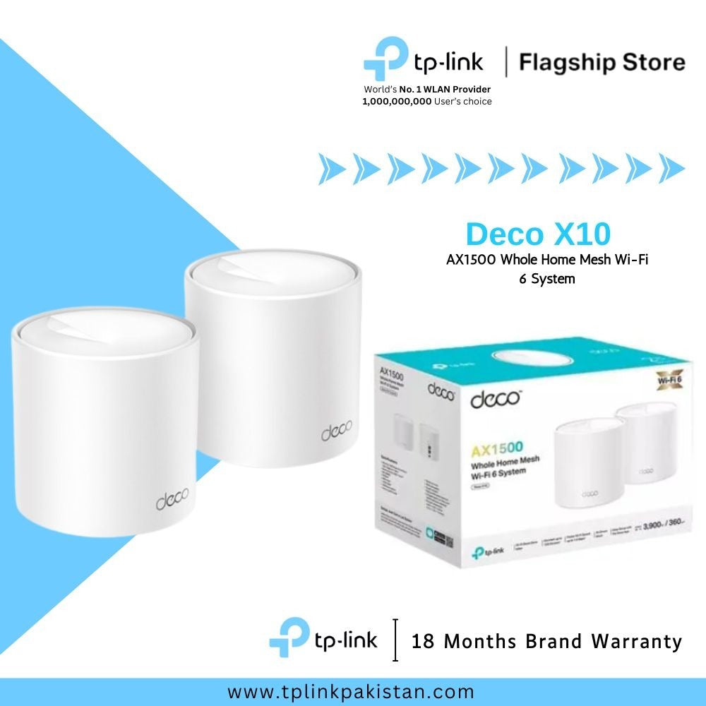 Deco X10 AX1500 2 pack Whole Home Mesh Wi-Fi 6 System