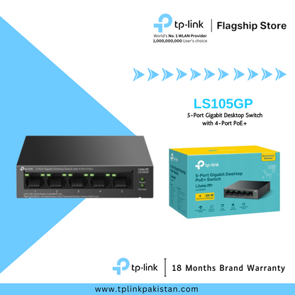 LS105GP 5-Port Gigabit Desktop Switch with 4-Port PoE+