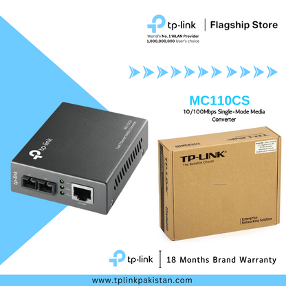 TP-Link Network Gigabit Desktop Switch MC110CS 10/100Mbps Multi-Mode Media Converter
