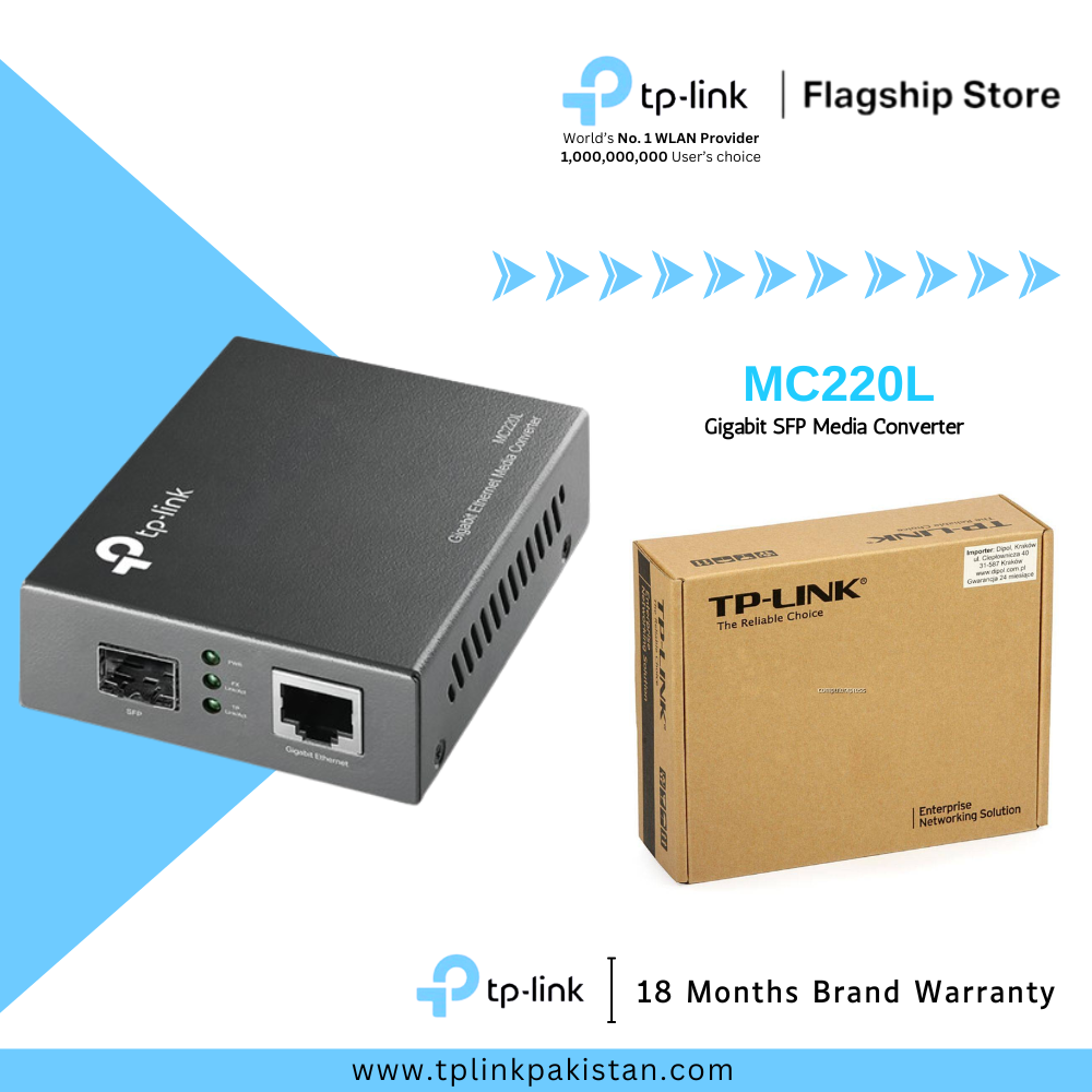 TP-Link Network Gigabit Desktop Switch MC220L Gigabit SFP Media Converter
