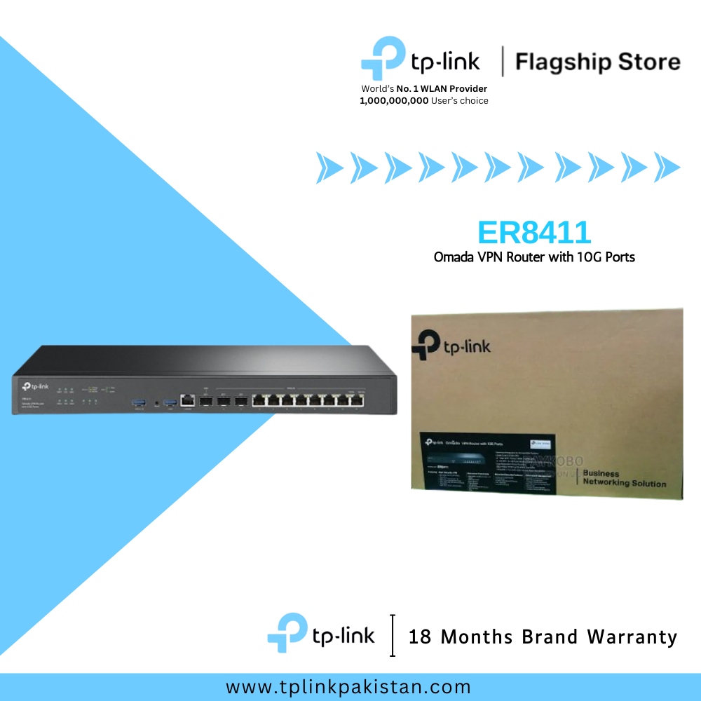 TP-Link Wi-Fi VPN Router ER8411 Omada VPN Router with 10G Ports