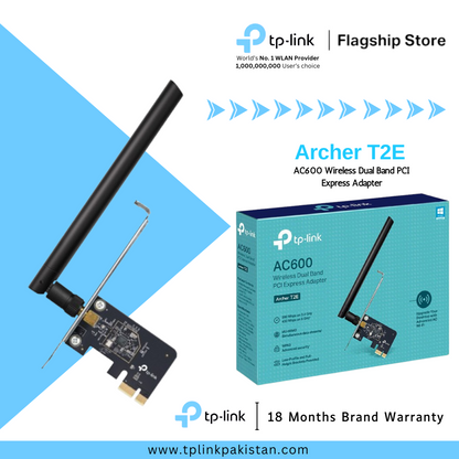 TP-Link Wi-Fi Card Archer T2E AC600 Wireless Dual Band PCI Express Adapter
