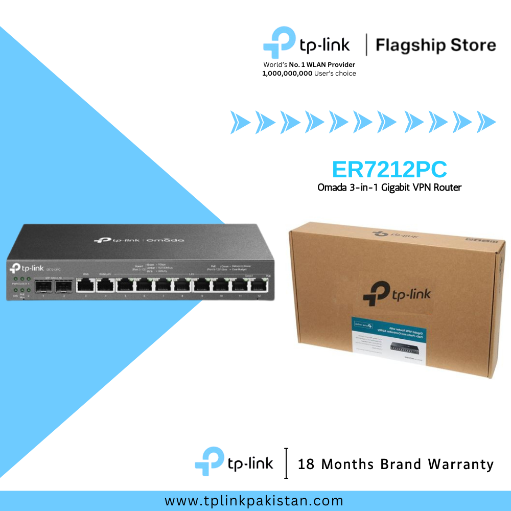 TP-Link Wi-Fi VPN Router ER7212PC Omada 3-in-1 Gigabit VPN Router