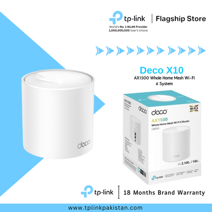 TP-Link Deco X10 AX1500 Whole Home Mesh Wi-Fi 6 System (1 Pack)