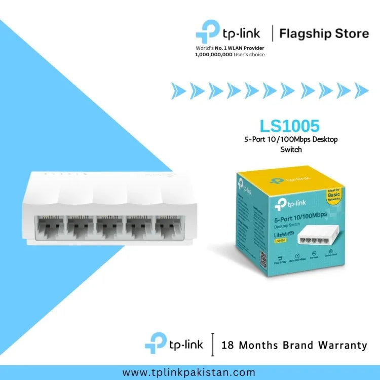 TP-Link LS1005 5-Port 10/100Mbps Desktop Switch
