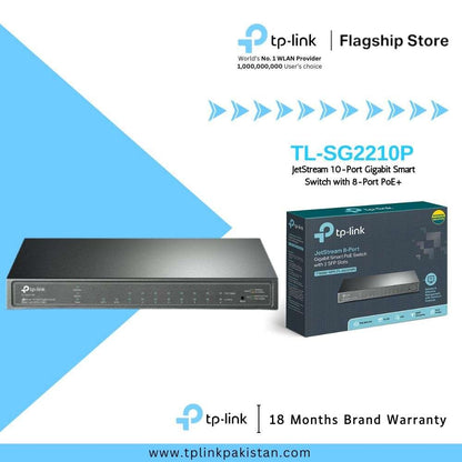 TP-Link TL-SG2210P JetStream 10-Port Gigabit Smart Switch with 8-Port PoE+