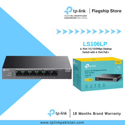 TP-Link Network Gigabit Desktop Switch LS106LP 6-Port 10/100Mbps Desktop Switch