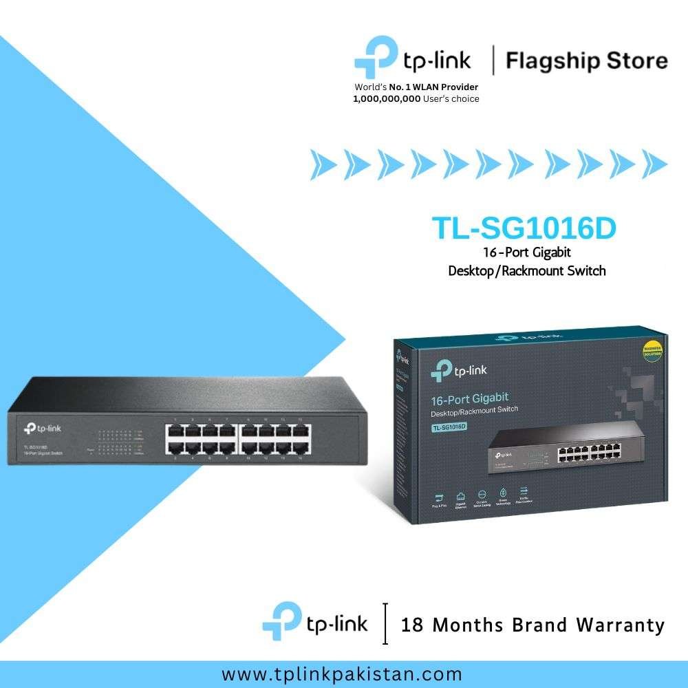 TP-Link TL-SG1016D - 16-Port Gigabit Desktop/Rackmount Switch