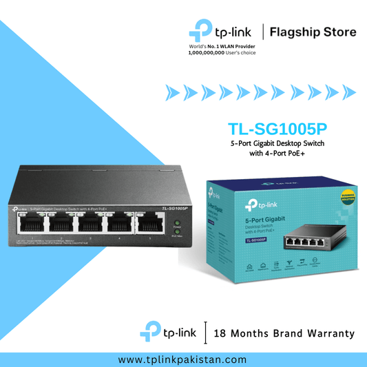 TP-Link Network Gigabit Desktop Switch TL-SG1005P 5-Port Gigabit Desktop Switch with 4-Port PoE+
