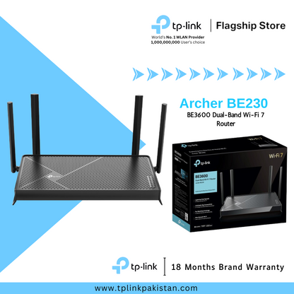 TP-Link Wi-Fi 7 Router Archer BE230 BE3600 Dual Band Gigabit Wi-Fi 7 Router