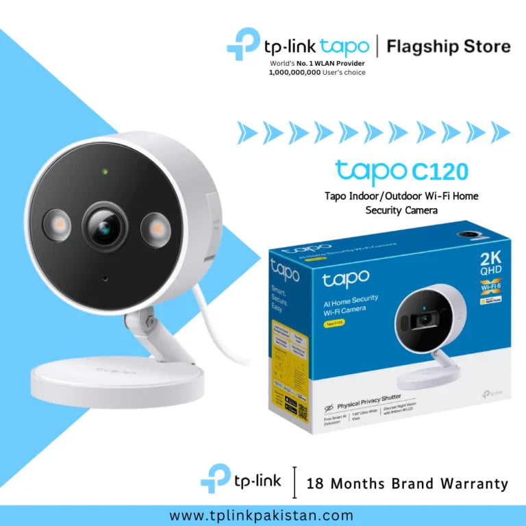 TP-Link Wi-Fi Camera Tapo C120 Tapo Indoor/Outdoor Wi-Fi Home Security Camera
