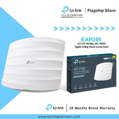 TP-Link EAP245 AC1750 Wireless Dual Band Gigabit Ceiling Mount Access Point