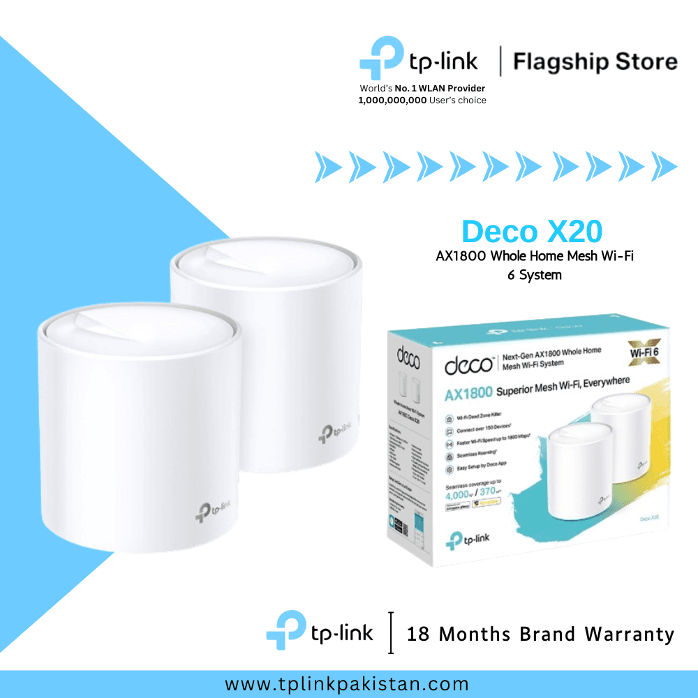 TP-Link Wi-Fi Extender Whole Mesh Wi-Fi 6 Deco X20 (2 Pack)