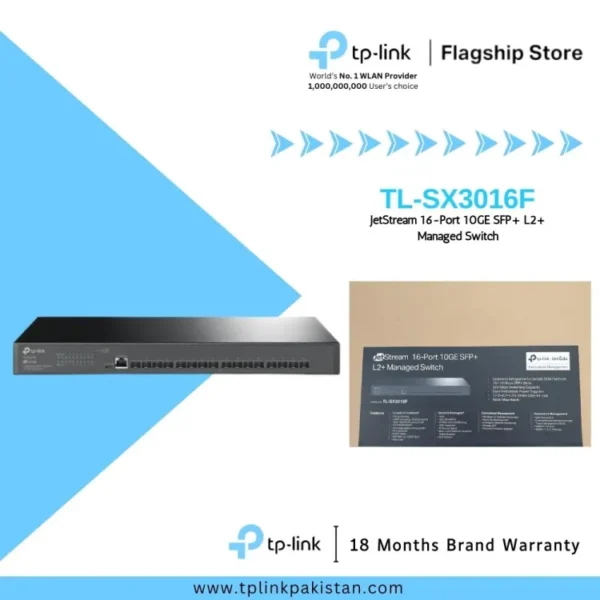 TL-SX3016F JetStream 16-Port 10GE SFP+ L2+ Managed Switch