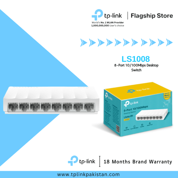 TP-Link LS1008 8-Port 10/100Mbps Desktop Network Switch | Ver 1.0