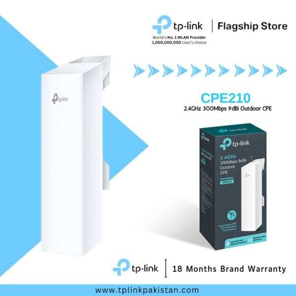 TP-Link CPE210 - 2.4GHz 300Mbps 9dBi Long Range Outdoor CPE