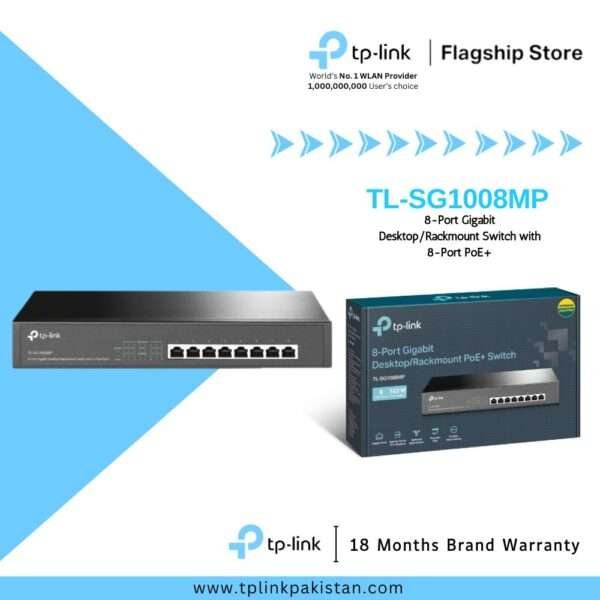 TL-SG1008MP 8-Port Gigabit Desktop/Rackmount Switch with 8-Port PoE+