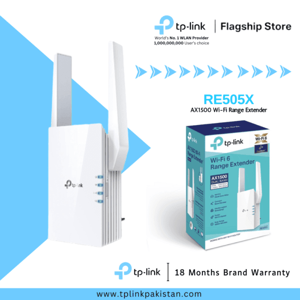 TP-Link RE505X AX1500 Wi-Fi Range Extender WiFi 6 OneMesh Dual Band