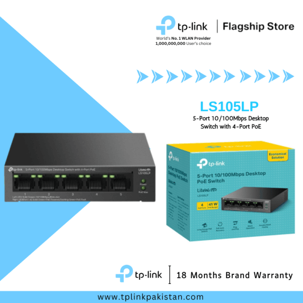 TP-Link Network Gigabit Desktop Switch LS105LP 5-Port 10/100Mbps Desktop Switch