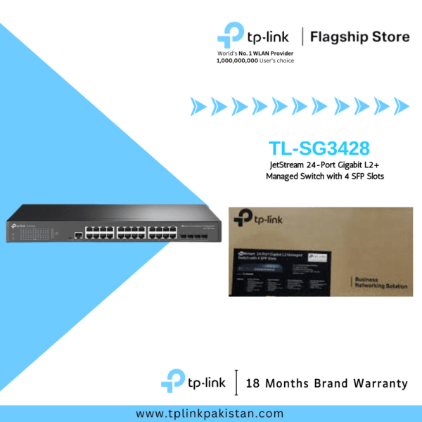 TP-Link Network Gigabit Desktop Switch TL-SG3428 JetStream 24-Port Gigabit L2 Managed Switch with 4 SFP Slots