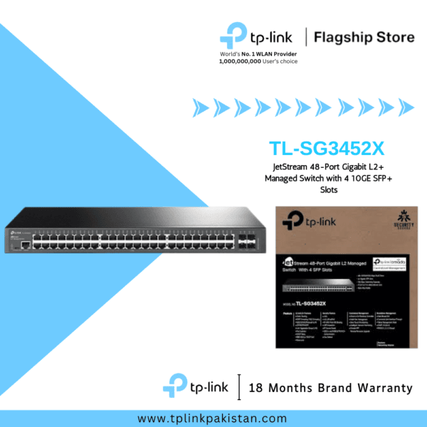 TP-Link Network Gigabit Desktop Switch TL-SG3452X JetStream 48-Port Gigabit L2+ Managed Switch