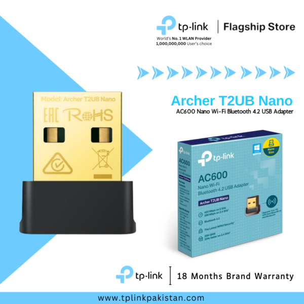 Archer T2UB Nano AC600 Nano Wi-Fi Bluetooth 4.2 USB Adapter