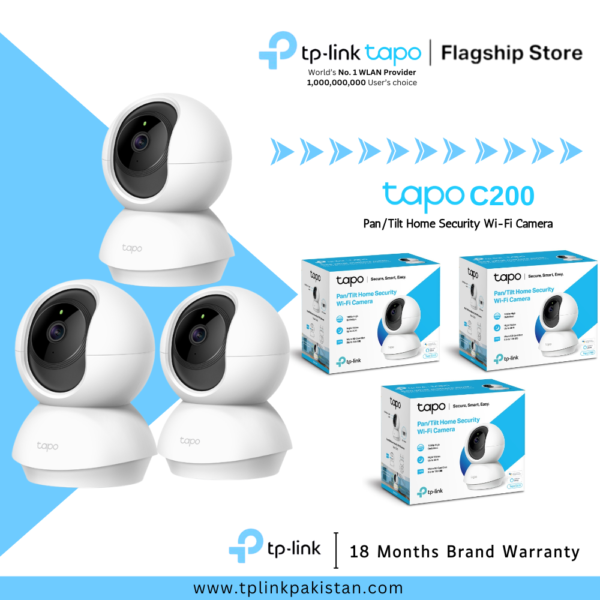 TP-Link Tapo C200 Pan/Tilt Home Security Wi-Fi Camera FHD 1080p (3 Pack)