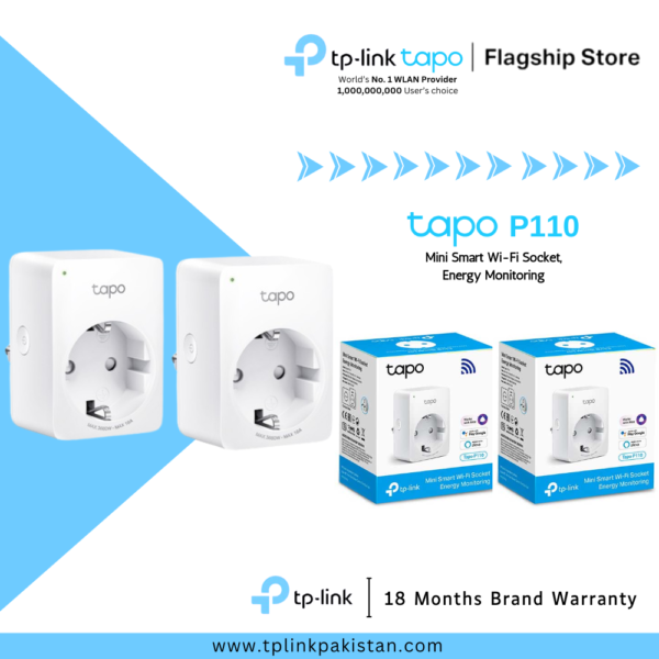 TP-Link Smart Wi-Fi Plug Tapo P110 Mini Smart Wi-Fi Switch-Energy Monitoring (2 Pack)